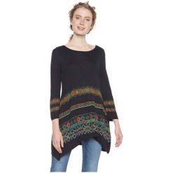 Desigual Damski T-Shirt Ts Alei Negro 18Wwtk79 2000 (Rozmiar S). Czarne koszulki damskie Desigual, s, bez wzorów, z asymetrycznym kołnierzem, bez rękawów. W wyprzedaży za 135,00 zł.