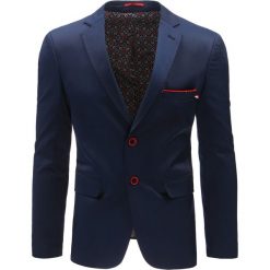 Marynarki męskie slim fit: Marynarka męska casual granatowa (mx0369)