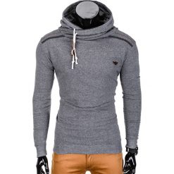 Bluzy męskie: BLUZA MĘSKA Z KAPTUREM B732 – SZARA/CZARNA