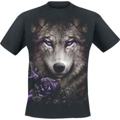 Spiral Wolf Roses T-Shirt czarny. Czarne koszulki męskie Spiral, m, z nadrukiem, z bawełny, z okrągłym kołnierzem. Za 62,90 zł.