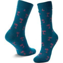 Skarpety Wysokie Unisex HAPPY SOCKS - PAB01-6001 Niebieski. Niebieskie skarpetki męskie Happy Socks, z bawełny. Za 34,90 zł.