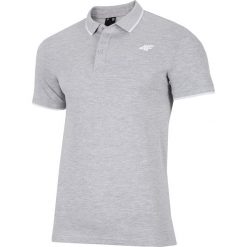 T-shirt męski TSM024 - chłodny jasny szary melanż. Szare koszulki męskie 4f, m, bez wzorów, z bawełny, bez kołnierzyka. Za 69,99 zł.