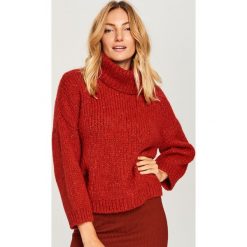 Sweter z domieszką wełny - Bordowy. Czerwone swetry klasyczne damskie Reserved, l, z wełny. Za 139,99 zł.