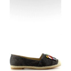Czarne Espadryle z kolorowymi koralikami H8-58 Black. Czarne espadryle damskie ButyModne, z aplikacjami, bez obcasa. W wyprzedaży za 69,00 zł.