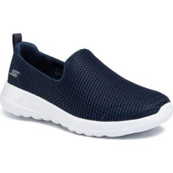 Półbuty SKECHERS - Go Walk Joy 15600/NVW Navy/White. Niebieskie półbuty damskie Skechers, na co dzień, bez wzorów, z tworzywa sztucznego, bez obcasa, na płaskiej podeszwie, bez zapięcia. Za 259,00 zł.