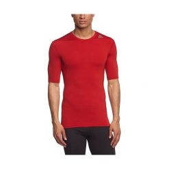 Adidas TF BASE SS, T-SHIRT (KRÓTKI RĘKAW) | UNIRED / UNIRED Z. Czerwone koszulki męskie termoaktywne Adidas, s, bez wzorów, bez kołnierzyka, krótkie. W wyprzedaży za 192,60 zł.