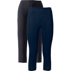 Legginsy: Legginsy 3/4 (2 pary w opak.) bonprix ciemnoniebieski + czarny