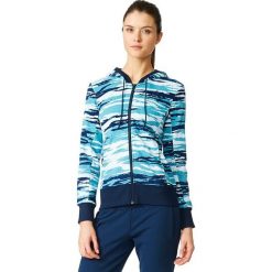 Bluzy damskie: Adidas Bluza damska Essentials Hoody All Over Print niebieska r. L (AY4877)