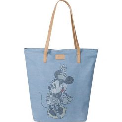 Shopper bag damskie: Shopper bag „Minnie Mouse” w kolorze błękitnym – 47 x 45 x 12 cm