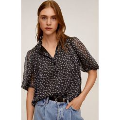 Mango - Bluzka Pia. Czarne bluzki damskie Mango, s, w kwiaty, z poliesteru, eleganckie, ze stójką, bez rękawów. W wyprzedaży za 69,90 zł.
