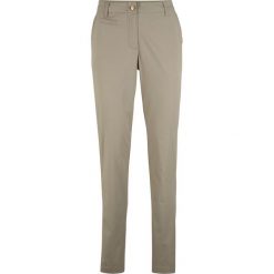 Spodnie chino z regulowaną talią bonprix khaki. Spodnie damskie bonprix. Za 54,99 zł.
