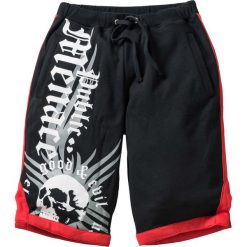 Bermudy dresowe Slim Fit bonprix czarny. Czarne spodenki i szorty męskie bonprix, s, w paski, z dresówki. Za 89,99 zł.