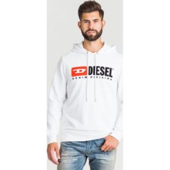 BLUZA DIESEL. Białe bluzy męskie Diesel, m, z nadrukiem, z bawełny, z kapturem. Za 395,40 zł.