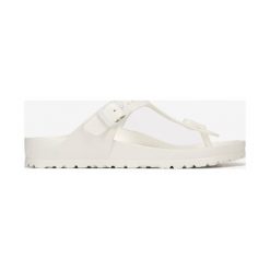 Birkenstock Gizeh Japonki Biały. Białe klapki damskie Birkenstock, w paski, z materiału, bez obcasa. Za 178,95 zł.