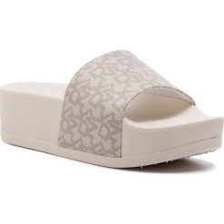Klapki DKNY - Hampton K4892789 Hemp Hep. Brązowe klapki damskie DKNY, bez wzorów, ze skóry ekologicznej, bez obcasa. W wyprzedaży za 219,00 zł.