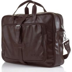 Brązowa torba męska na ramię Solier S10 vintage. Pomarańczowe torby na laptopa Tagless, bez wzorów, ze skóry, eleganckie. Za 142,31 zł.
