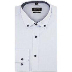 Koszula bexley 2496/2 długi rękaw slim fit niebieski. Niebieskie koszule męskie Recman, m, bez wzorów, bez kołnierzyka, z długim rękawem. Za 89,99 zł.