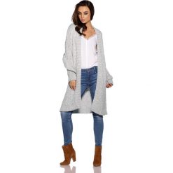 Kardigan z oryginalnymi rękawami jasnoszary. Szare swetry damskie Lemoniade, na zimę, l, bez wzorów, eleganckie, bez rękawów, bez kaptura. Za 159,90 zł.