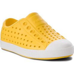 Trampki NATIVE - Jefferson 13100100-7521 Crayon Yellow/Shell White. Żółte trampki dziewczęce marki Native, bez wzorów, z gumy, bez zapięcia. W wyprzedaży za 129,00 zł.