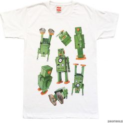 Koszulka ROBOT GREEN / ZIELONY Tshirt. Zielone koszulki męskie Pakamera, m, bez wzorów, bez kołnierzyka. Za 77,00 zł.