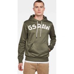 G-Star Raw - Bluza. Zielone bluzy męskie G-Star RAW, xl, z nadrukiem, z dzianiny, retro, z kapturem, bez rękawów, z kapturem. W wyprzedaży za 379,90 zł.