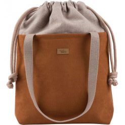 Torebka worek "DUOBAG", kolor karmel. Torebki worki damskie me&BAGS, bez wzorów, z tkaniny, duże, bez dodatków. Za 219,00 zł.