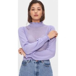 Ażurowy sweter vintage - Fioletowy. Fioletowe swetry damskie House, s, bez wzorów, vintage, bez rękawów, bez kaptura. W wyprzedaży za 39,99 zł.