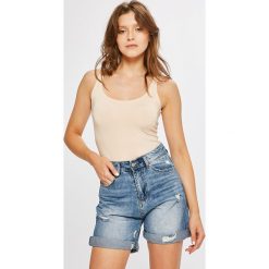 Answear - Top Stripes Vibes. Czarne bluzki damskie ANSWEAR, s, bez wzorów, z elastanu, z okrągłym kołnierzem. W wyprzedaży za 29,90 zł.
