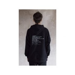 PORTRAIT HOODIE IN BLACK. Czarne bluzy męskie marki The Hive, xl, z bawełny, z kapturem. Za 219,00 zł.
