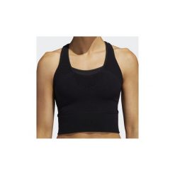 Topy na ramiączkach / T-shirty bez rękawów adidas Warp Knit Crop Top. Czarne topy damskie Adidas, s, bez wzorów, bez kołnierzyka. Za 249,00 zł.