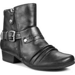 Botki CAPRICE - 9-25384-23 Black 001. Czarne botki damskie na obcasie Caprice, ze skóry, na zamek. W wyprzedaży za 179,00 zł.