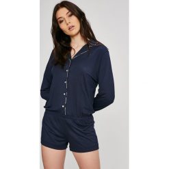 Tommy Hilfiger - Kombinezon piżamowy. Niebieskie piżamy damskie marki TOMMY HILFIGER, s, z elastanu, z długim rękawem. W wyprzedaży za 199,90 zł.
