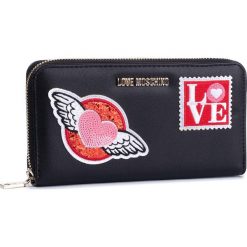 Duży Portfel Damski LOVE MOSCHINO - JC5618PP18LR0000 Nero. Czarne portfele damskie Love Moschino, bez wzorów, ze skóry ekologicznej. Za 469,00 zł.