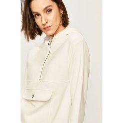 Answear - Bluza. Białe bluzy damskie ANSWEAR, s, bez wzorów, z bawełny, z krótkim rękawem, krótkie, z kapturem. Za 129,90 zł.