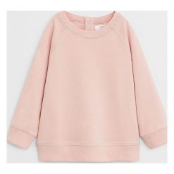 Mango Kids - Bluza dziecięca Blossom 80-104 cm. Różowe bluzy dziewczęce Mango Kids, bez wzorów, z bawełny, bez rękawów, bez kaptura. Za 59,90 zł.