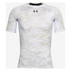 Under Armour HeatGear® Koszulka Biały Szary. Szare podkoszulki męskie Under Armour, l, bez wzorów, z elastanu, bez kołnierzyka, krótkie. Za 188,95 zł.