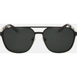 Czarne okulary przeciwsłoneczne. Czarne okulary przeciwsłoneczne męskie wayfarery marki Kazar, z lakierowanej skóry. Za 349,00 zł.