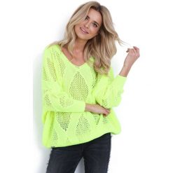 Sweter F626 zielony. Zielone swetry damskie Tagless, s, bez wzorów, ze splotem, bez rękawów, bez kaptura. Za 114,00 zł.
