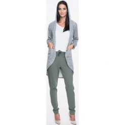 Bluzy damskie: Szara Bluza Swetrowa bez zapięcia z Kapturem