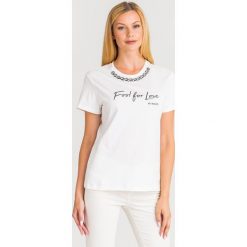 T-SHIRT PINKO. Białe t-shirty damskie Pinko, s, z nadrukiem, z bawełny, z okrągłym kołnierzem. Za 409,00 zł.