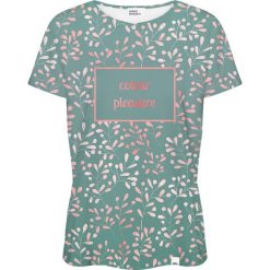 Colour Pleasure Koszulka damska CP-030 252 zielono-różowa r. XXXL/XXXXL. Czerwone bluzki damskie marki Colour pleasure. Za 70,35 zł.