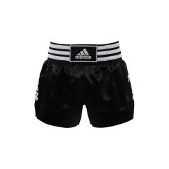 Spodenki Bokserskie Thai Czarno-Białe. Czarne spodenki i szorty męskie Adidas, xl, bez wzorów, z poliesteru. Za 119,99 zł.
