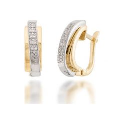 Unikalne Kolczyki - , Diament 0,07ct. Żółte kolczyki damskie marki W.KRUK, z diamentem, złote. Za 2490,00 zł.