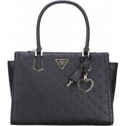 Guess Damska Torebka Lyra Society Satchel Black. Czarne torebki klasyczne damskie marki Guess, z aplikacjami, eleganckie, na ramię, bez dodatków. Za 0,00 zł.