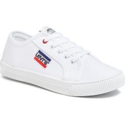 Tenisówki LEVI'S - VVEN0005T White 0061. Białe trampki dziewczęce bez wzorów, z gumy, na sznurówki. Za 169,00 zł.