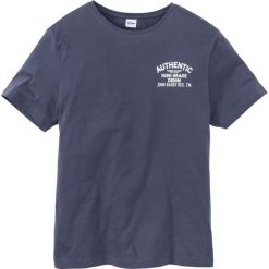 T-shirt Regular Fit bonprix indygo. Niebieskie t-shirty męskie z nadrukiem bonprix, l. Za 21,99 zł.