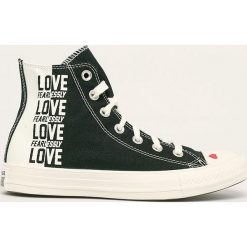 Converse - Trampki. Czarne trampki i tenisówki damskie Converse, bez wzorów, z gumy, na sznurówki. W wyprzedaży za 279,90 zł.
