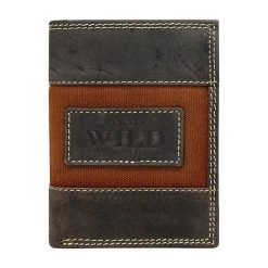 Portfel męski skórzany Always Wild N4-JEANS. Pomarańczowe portfele męskie ALWAYS WILD, bez wzorów, z jeansu. Za 49,90 zł.