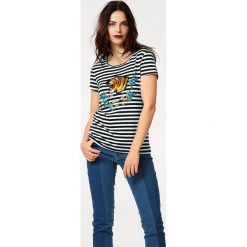 T-shirty damskie: Koszulka w kolorze czarno-białym ze wzorem