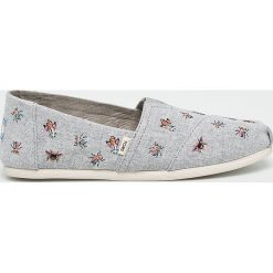 Toms - Espadryle Classic. Szare espadryle damskie marki Toms, bez wzorów, z materiału, bez obcasa. W wyprzedaży za 199,90 zł.